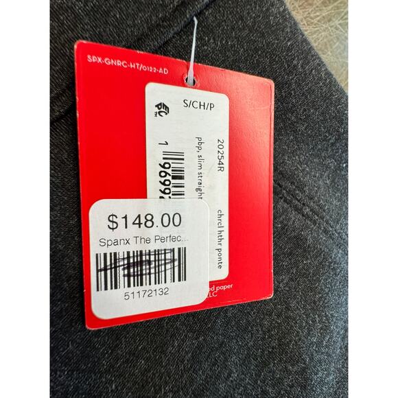 NWT! "SPANX" The Perfect Pant SZ XL MS148.00 Slim Straight Charcoal Heather Pant - Picture 4 of 11